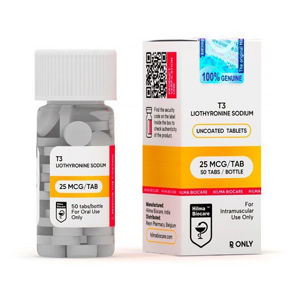T3 (Liothyronine sodium) 25 mcg per/50 tab.
